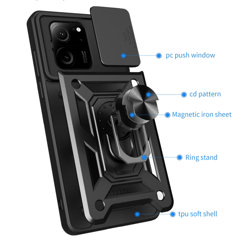 Custodia per Xiaomi 13T Pro / 13T, Techsuit, CamShield, Nera