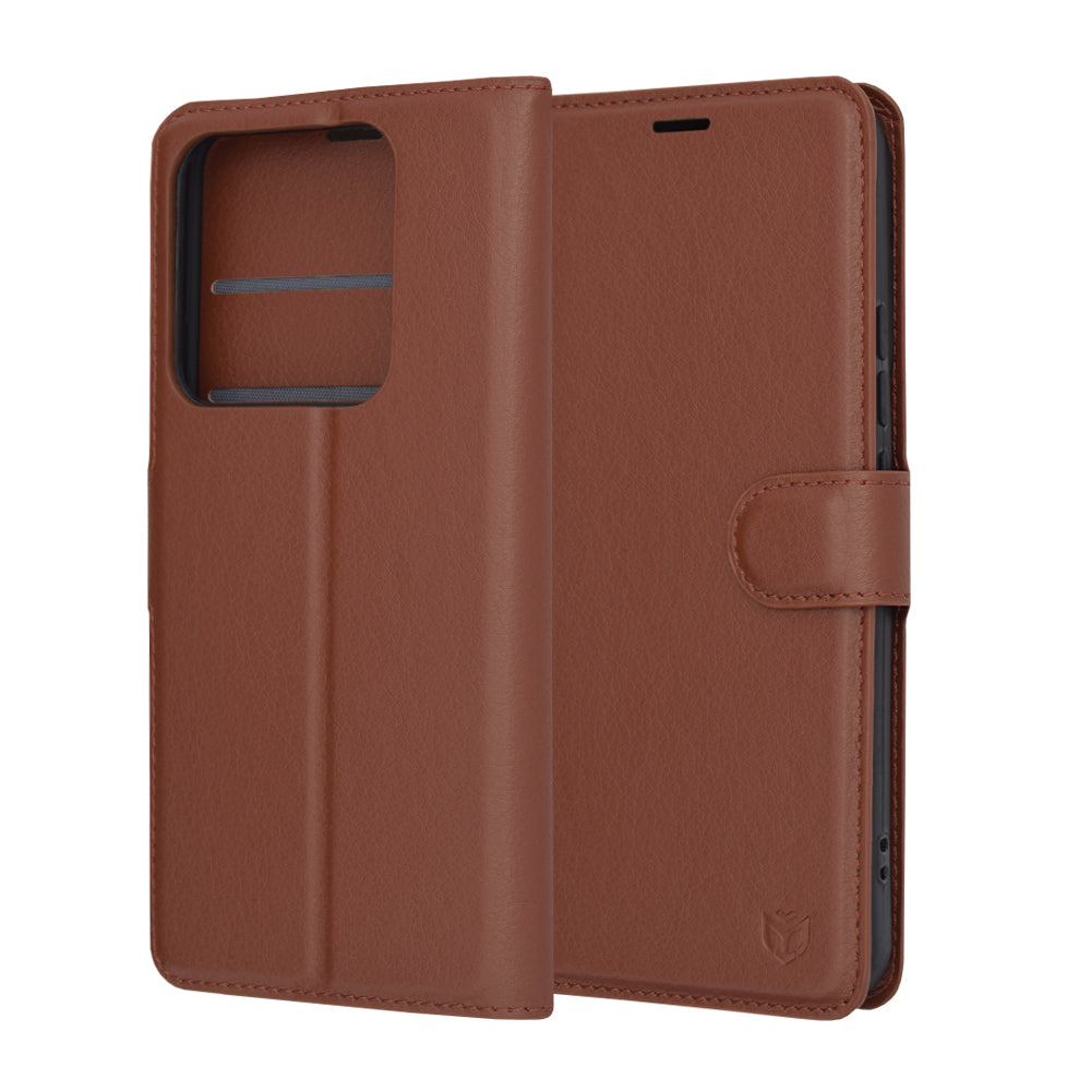 Custodia per Xiaomi 14 Pro, Techsuit, Leather Folio, Marrone