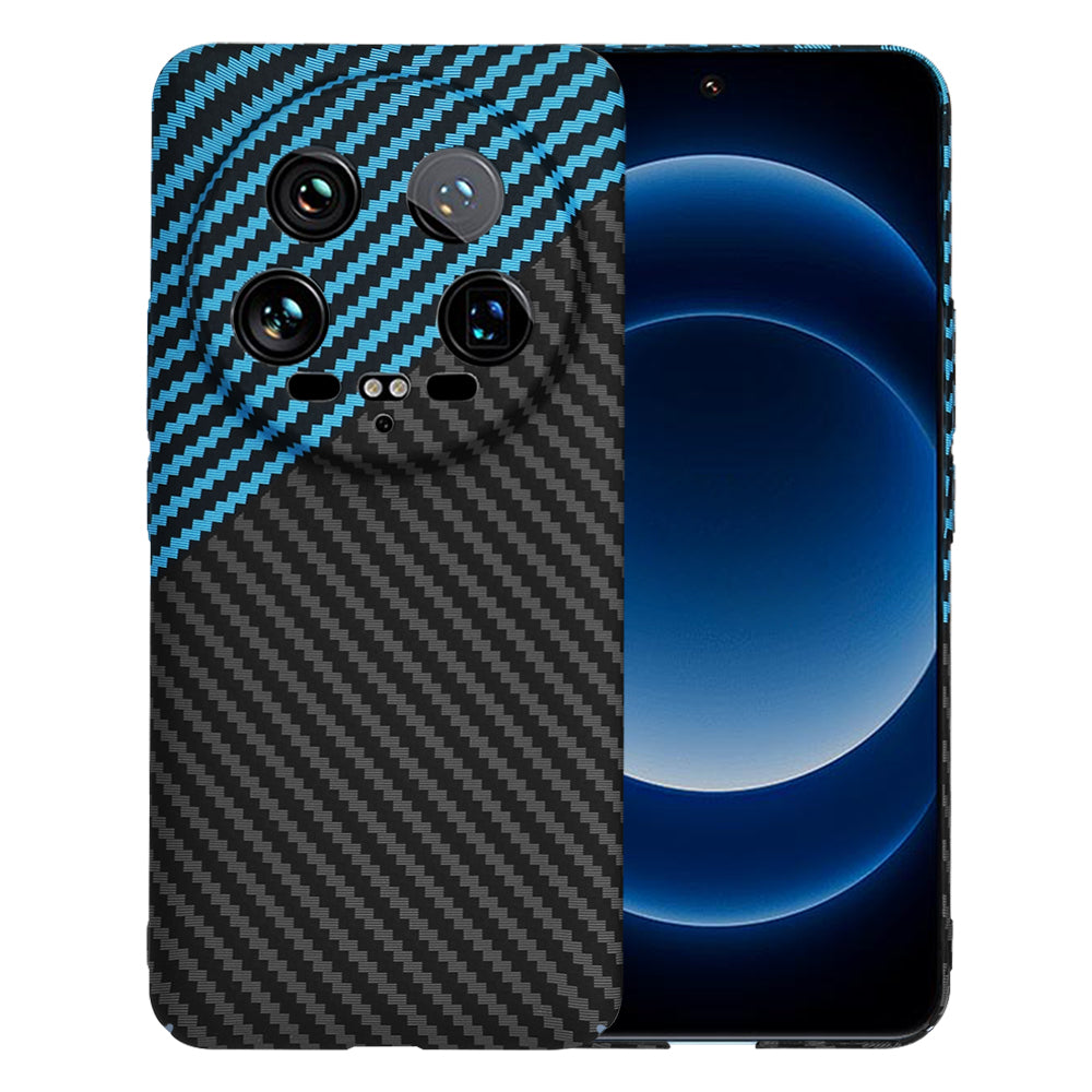 Custodia per Xiaomi 14 Ultra, Techsuit, Carbonite FiberShell, Nero Bleu