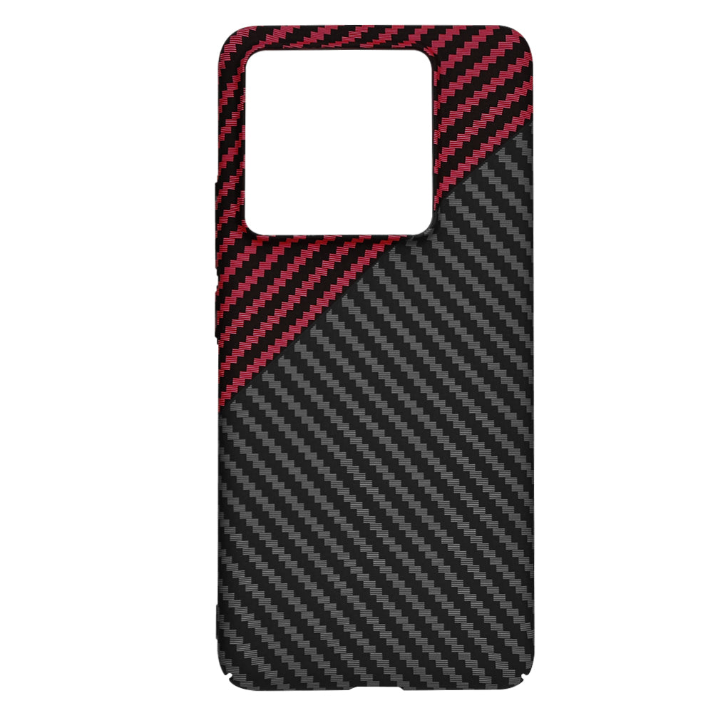 Custodia per Xiaomi 14T Pro, Techsuit, Carbonite FiberShell, Nero Rosso