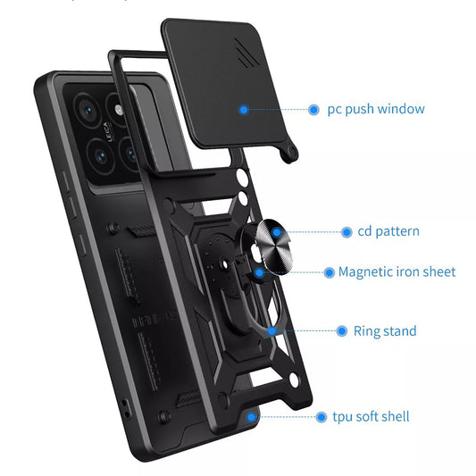 Custodia per Xiaomi 15 Pro, Techsuit, CamShield, Nera