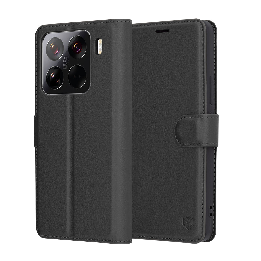 Custodia per Xiaomi 15 Pro, Techsuit, Leather Folio, Nera