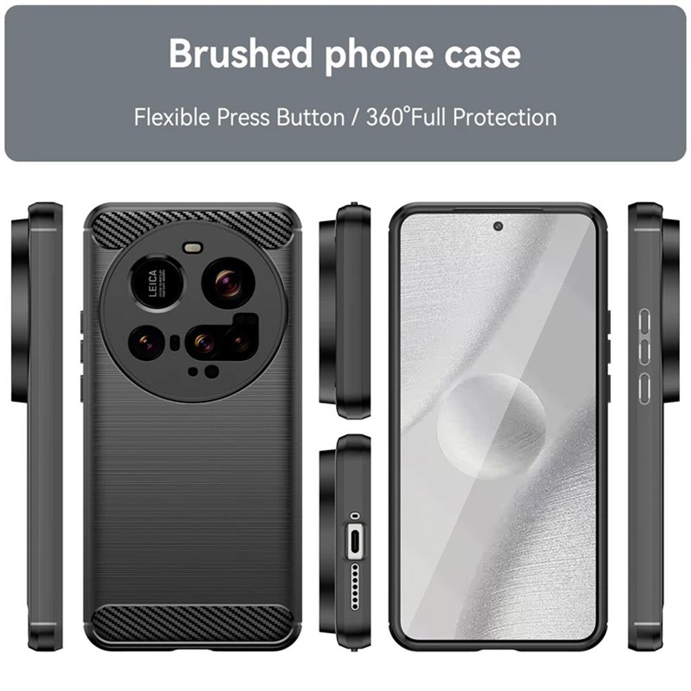 Custodia per Xiaomi 15 Ultra, Techsuit, Carbonio, Nera