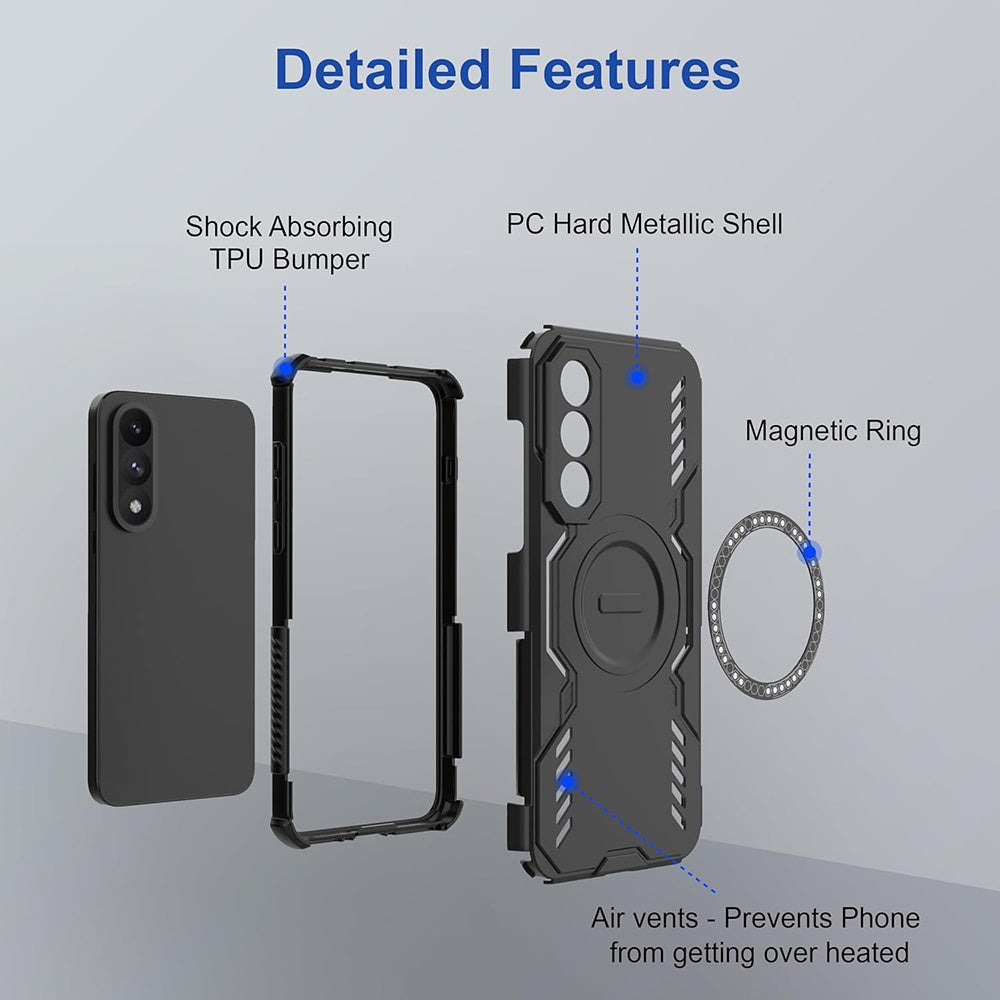 Custodia MagSafe per Xiaomi 15T Pro, Techsuit, ArmorMag, Nera