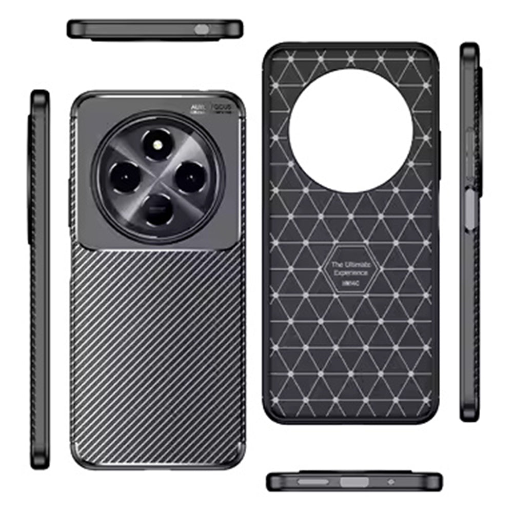 Custodia per Xiaomi Poco C75 / Redmi 14C, Techsuit, CarbonFiber, Nera