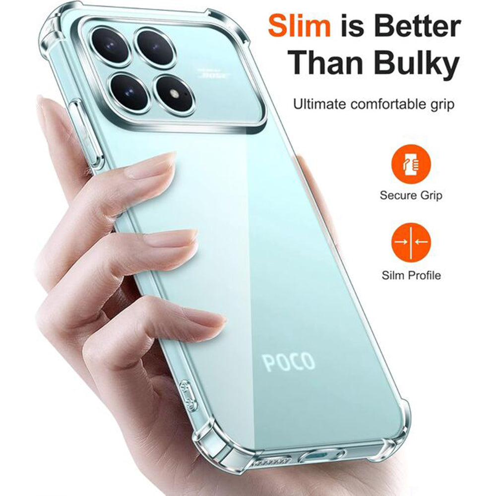 Custodia per Xiaomi Poco F8 Pro, Techsuit, Shockproof Clear, Trasparente