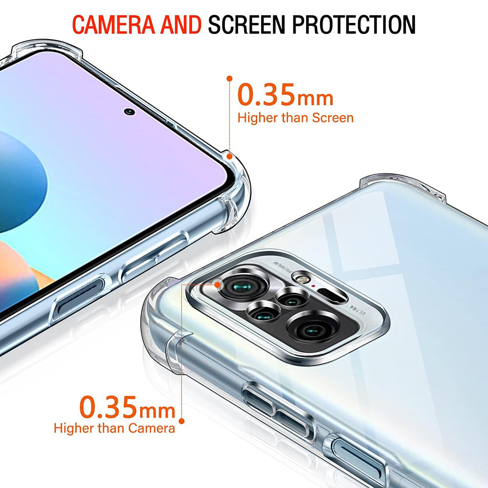 Custodia per Xiaomi Poco M5s / Redmi Note 10S / Note 10, Techsuit, Shockproof Clear, Trasparente
