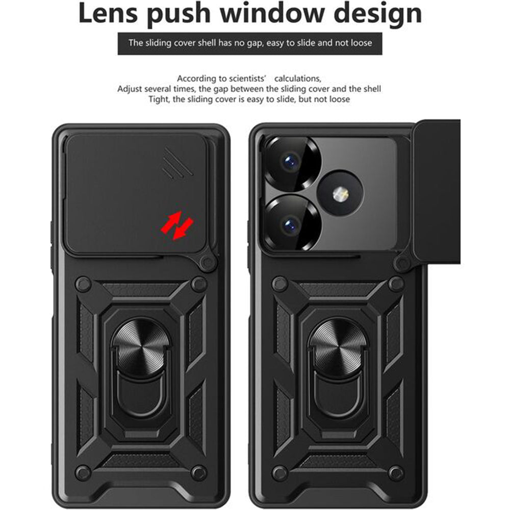 Custodia per Xiaomi Poco M6 4G / Redmi 13, Techsuit, CamShield, Nera
