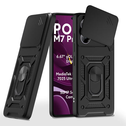 Custodia per Xiaomi Poco M7 Pro 5G, Techsuit, CamShield, Nera