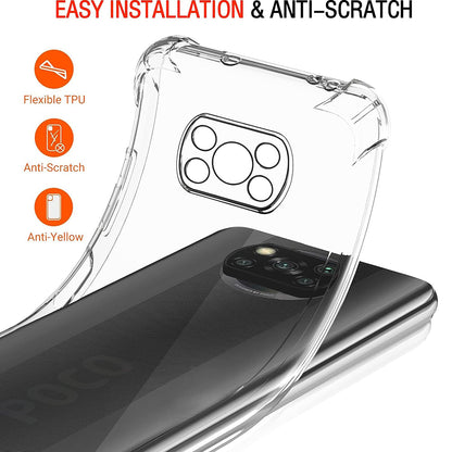 Custodia per Xiaomi Poco X3 Pro / X3 NFC / X3, Techsuit, Shockproof Clear, Trasparente