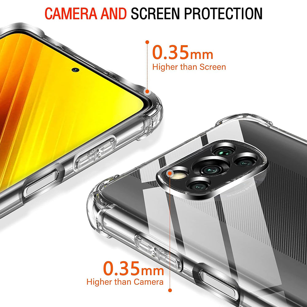 Custodia per Xiaomi Poco X3 Pro / X3 NFC / X3, Techsuit, Shockproof Clear, Trasparente