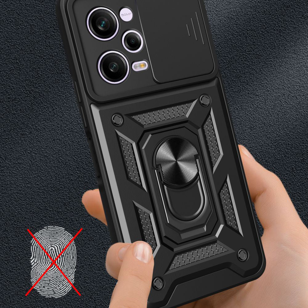 Custodia per Xiaomi Poco X5 Pro / Redmi Note 12 Pro 5G, Techsuit, CamShield, Nera