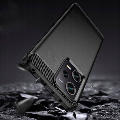 Custodia per Xiaomi Poco X5 Pro / Redmi Note 12 Pro 5G, Techsuit, Carbonio, Nera