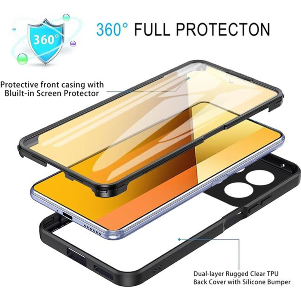 Custodia per Xiaomi Poco X6 Pro, Techsuit, ColorVerse 360, Nera