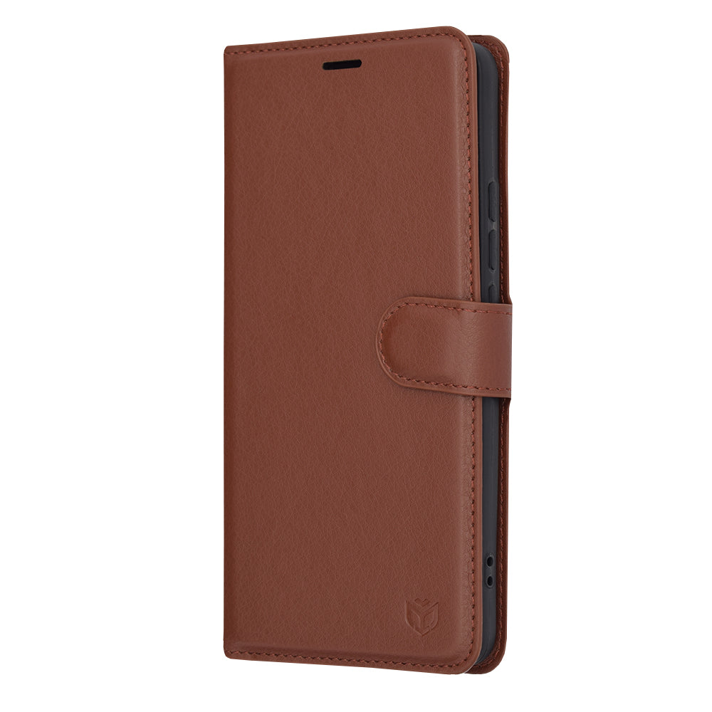 Custodia per Xiaomi Poco X6 Pro, Techsuit, Leather Folio, Marrone