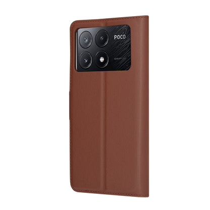Custodia per Xiaomi Poco X6 Pro, Techsuit, Leather Folio, Marrone