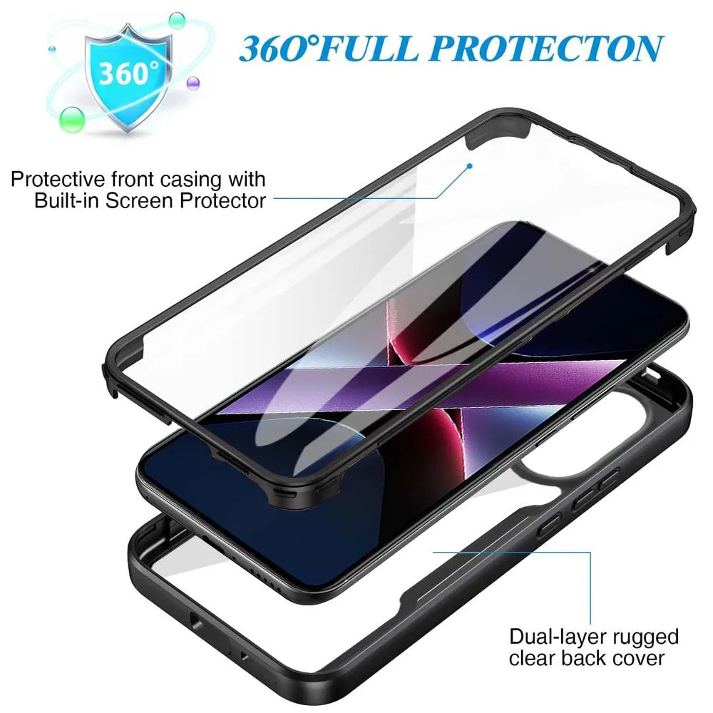 Custodia per Xiaomi Poco X7 Pro, Techsuit, ColorVerse 360, Nera