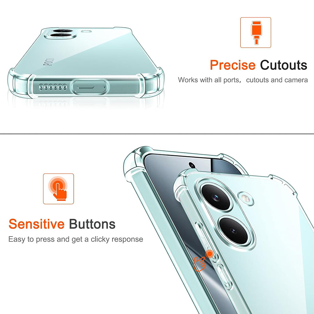Custodia per Xiaomi Poco X8 Pro, Techsuit, Shockproof Clear, Trasparente