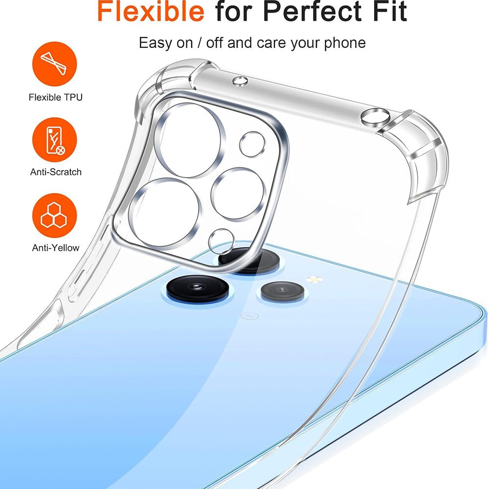 Custodia per Xiaomi Redmi 12 5G / 12, Techsuit, Shockproof Clear, Trasparente