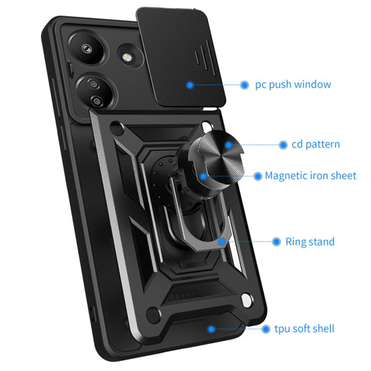 Custodia per Xiaomi Redmi 13C 5G, Techsuit, CamShield, Rosa
