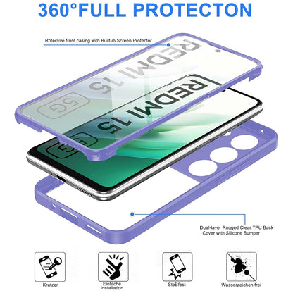 Custodia per Xiaomi Redmi 15 5G / 15 4G, Techsuit, ColorVerse 360, Viola