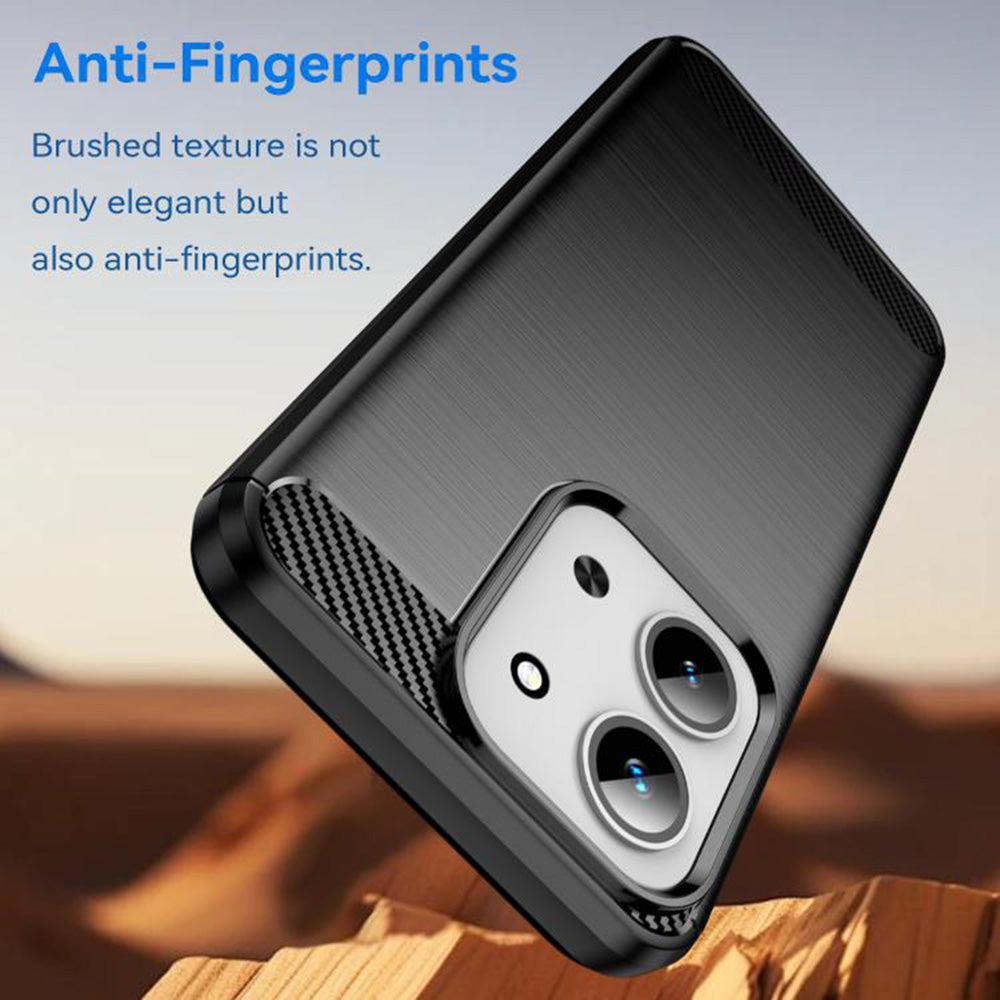Custodia per Xiaomi Redmi 15C 5G / 15C 4G, Techsuit, Carbonio, Nera