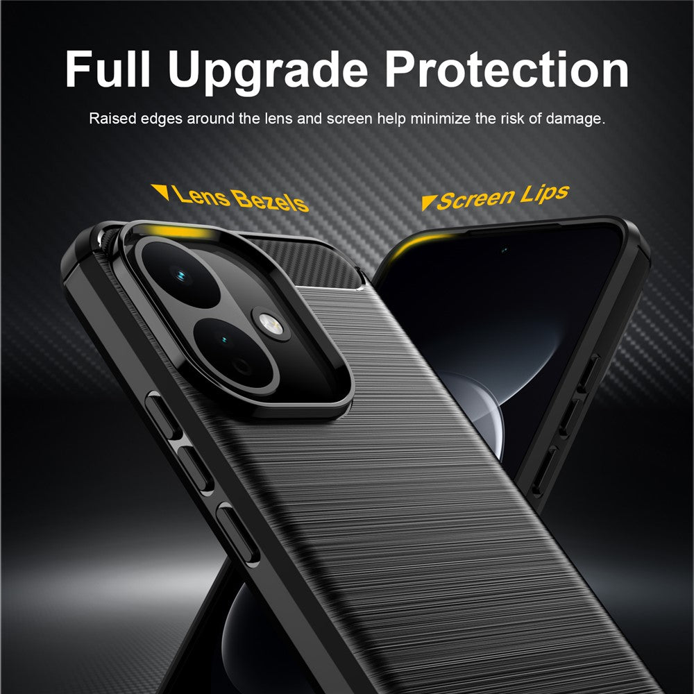 Custodia per Xiaomi Redmi 17C 5G, Techsuit, Carbonio, Nera