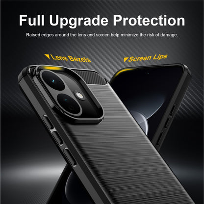 Custodia per Xiaomi Redmi 17C 5G, Techsuit, Carbonio, Nera