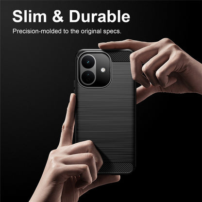 Custodia per Xiaomi Redmi 17C 5G, Techsuit, Carbonio, Nera