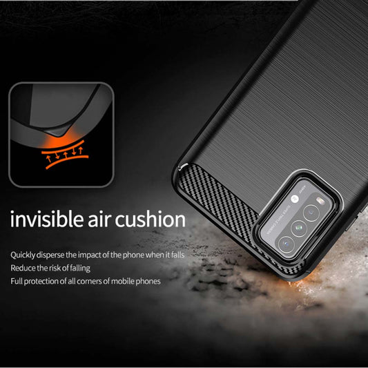Custodia per Xiaomi Redmi 9 Power / 9T, Techsuit, Carbonio, Nera