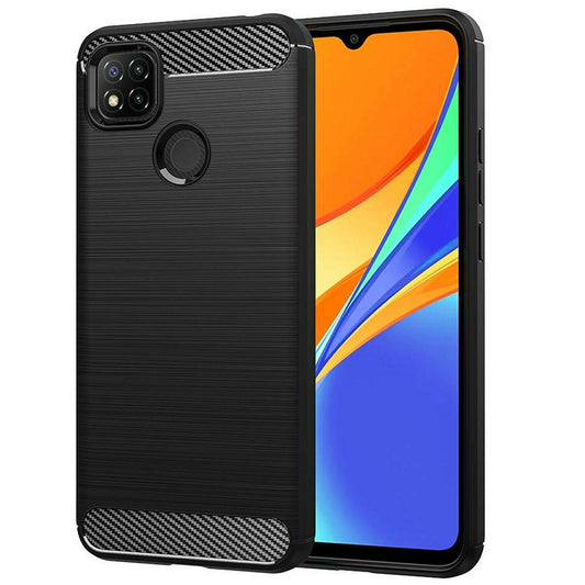 Custodia per Xiaomi Redmi 9C NFC / 9C, Techsuit, Carbonio, Nera