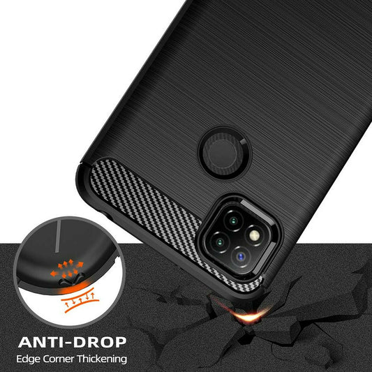 Custodia per Xiaomi Redmi 9C NFC / 9C, Techsuit, Carbonio, Nera