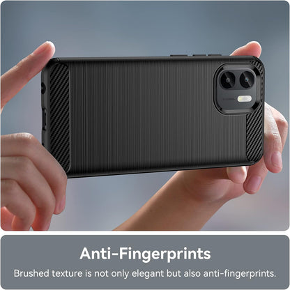 Custodia per Xiaomi Redmi A2 / A1, Techsuit, Carbonio, Nera