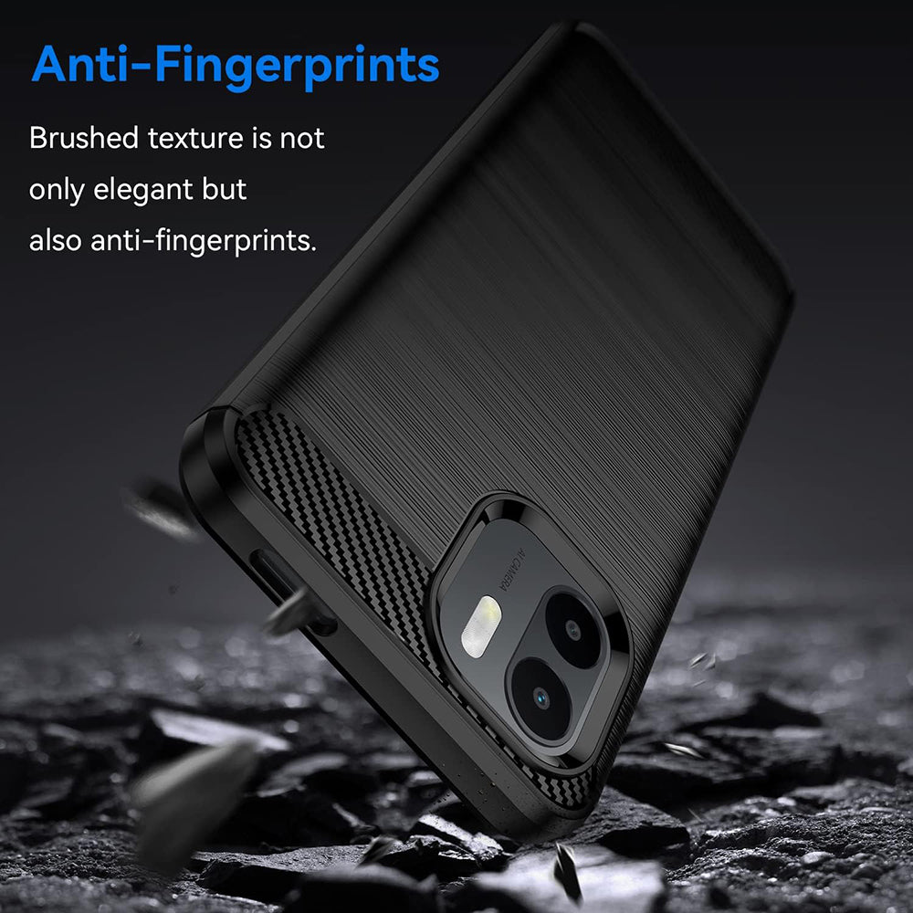 Custodia per Xiaomi Redmi A2+ / A1+, Techsuit, Carbonio, Nera