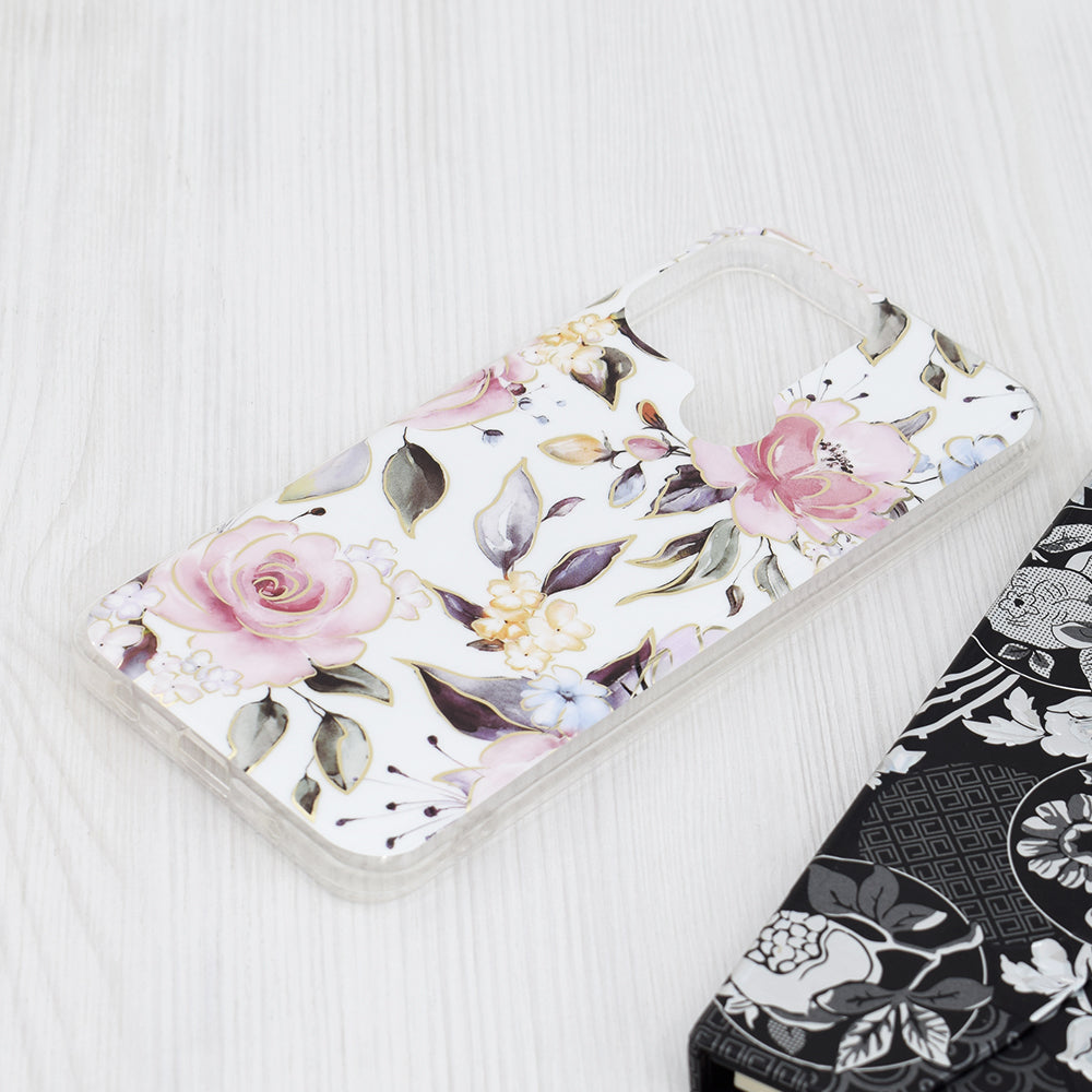 Custodia per Xiaomi Redmi A2+ / A1+, Techsuit, Marble, Bianca