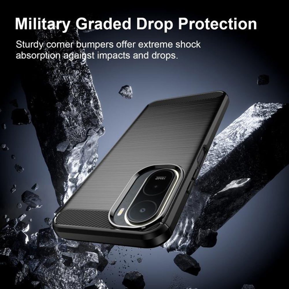 Custodia per Xiaomi Redmi A7 Pro 4G, Techsuit, Carbonio, Nera