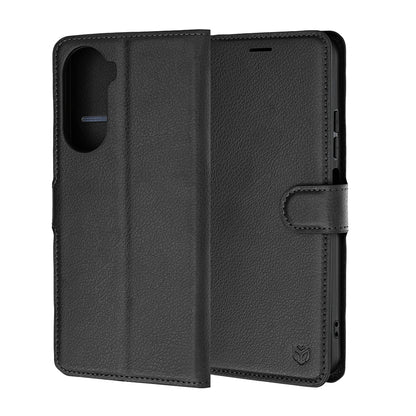 Custodia per Xiaomi Redmi A7 Pro 4G, Techsuit, Leather Folio, Nera