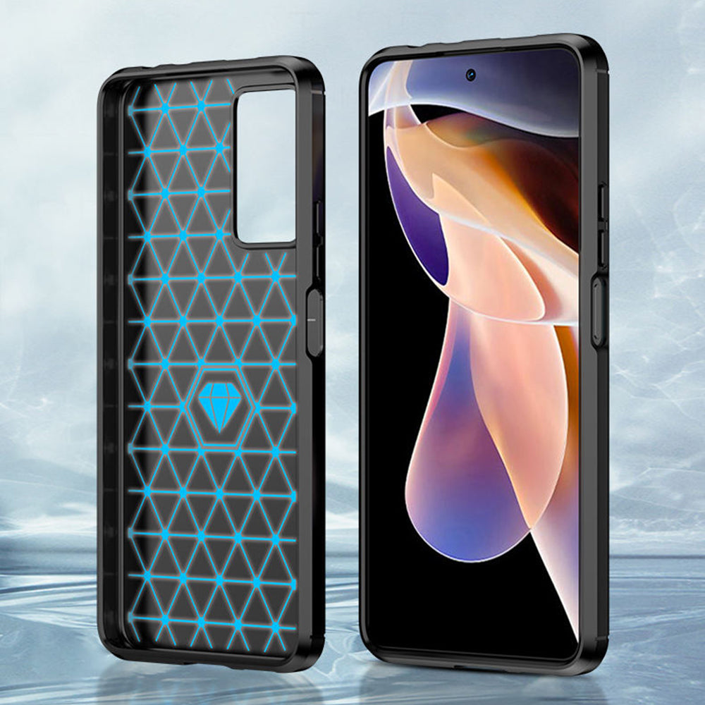 Custodia per Xiaomi Redmi Note 11 Pro+ 5G, Techsuit, Carbonio, Nera