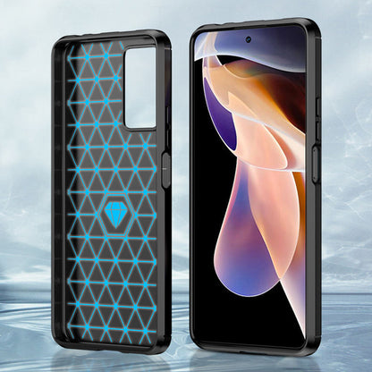 Custodia per Xiaomi Redmi Note 11 Pro+ 5G, Techsuit, Carbonio, Nera
