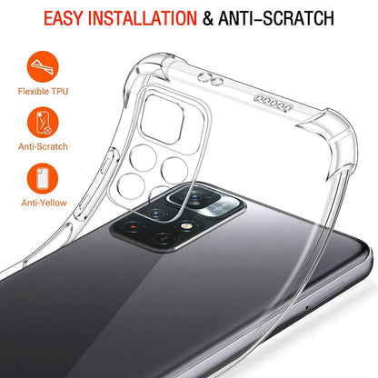 Case for Xiaomi Redmi Note 11S / Note 11, Techsuit, Shockproof Clear, Transparent