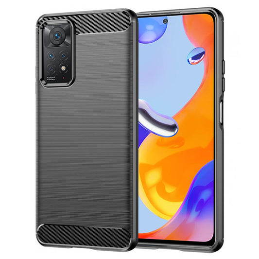 Custodia per Xiaomi Redmi Note 12 Pro 4G / Note 11 Pro 5G / Note 11 Pro, Techsuit, Carbonio, Nera