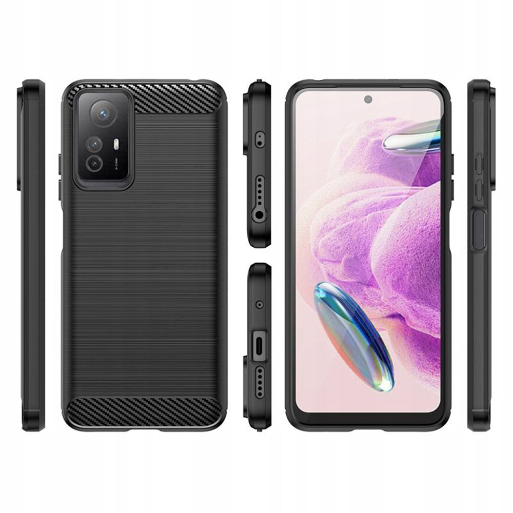 Custodia per Xiaomi Redmi Note 12S, Techsuit, Carbonio, Nera