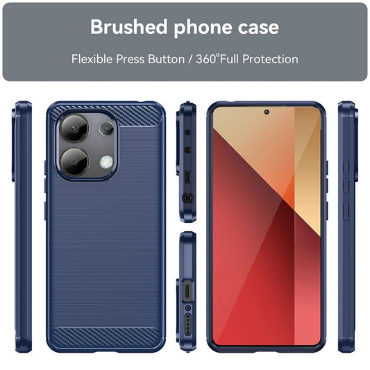 Custodia per Xiaomi Redmi Note 13 4G, Techsuit, Carbonio, Blu