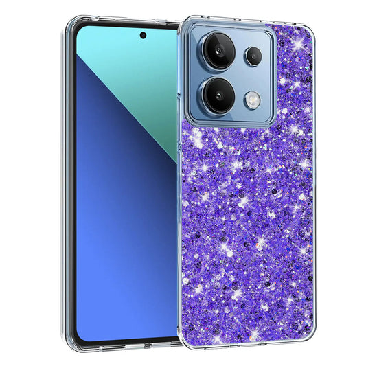 Custodia per Xiaomi Redmi Note 13 4G, Techsuit, Sparkly Glitter, Viola