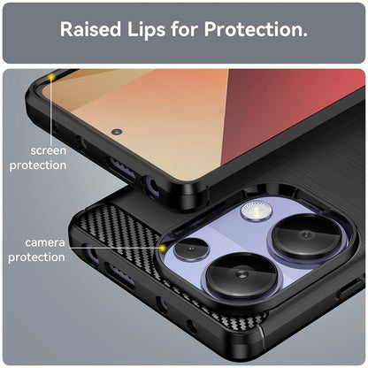 Custodia per Xiaomi Redmi Note 13 Pro 4G / Poco M6 Pro 4G, Techsuit, Carbonio, Blu