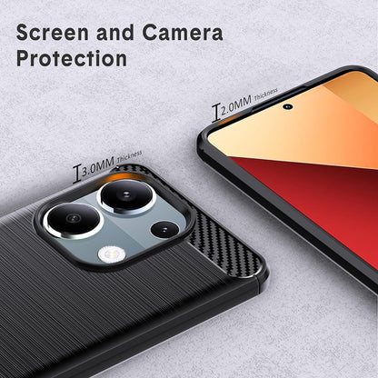 Custodia per Xiaomi Redmi Note 13 Pro 4G / Poco M6 Pro 4G, Techsuit, Carbonio, Nera