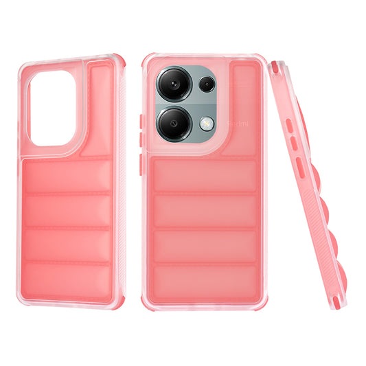 Custodia per Xiaomi Redmi Note 13 Pro 4G / Poco M6 Pro 4G, Techsuit, Wave Shield, Rossa