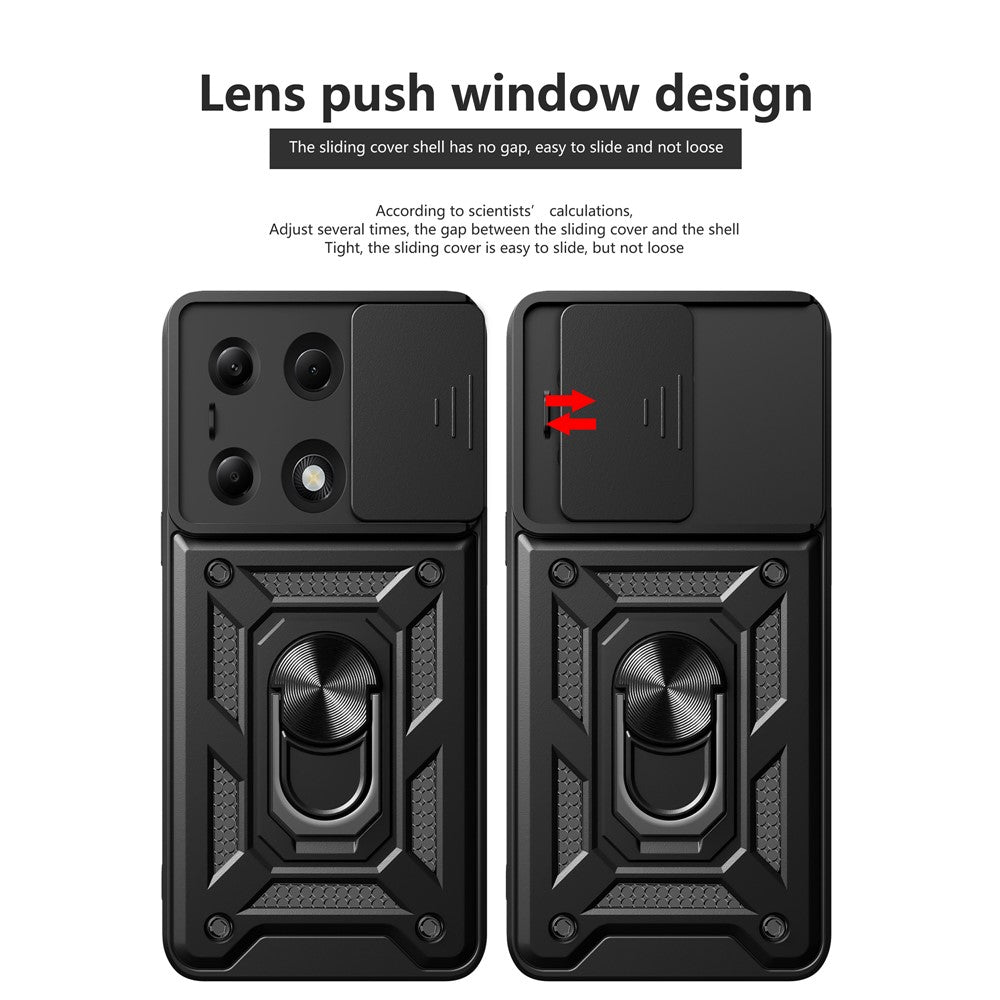 Custodia per Xiaomi Redmi Note 13 Pro 4G / Poco M6 Pro 4G, Techsuit, CamShield, Nera