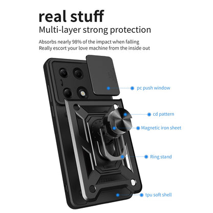 Custodia per Xiaomi Redmi Note 13 Pro 4G / Poco M6 Pro 4G, Techsuit, CamShield, Nera