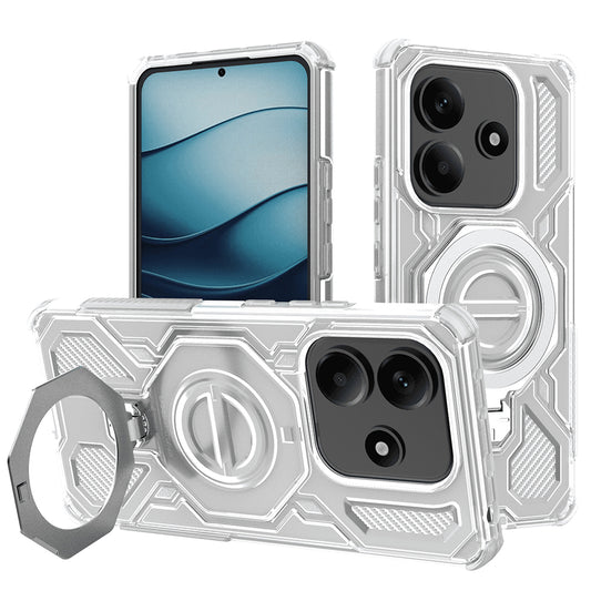 Custodia per Xiaomi Redmi Note 14 5G, Techsuit, Carbon Shield Pro, Bianca
